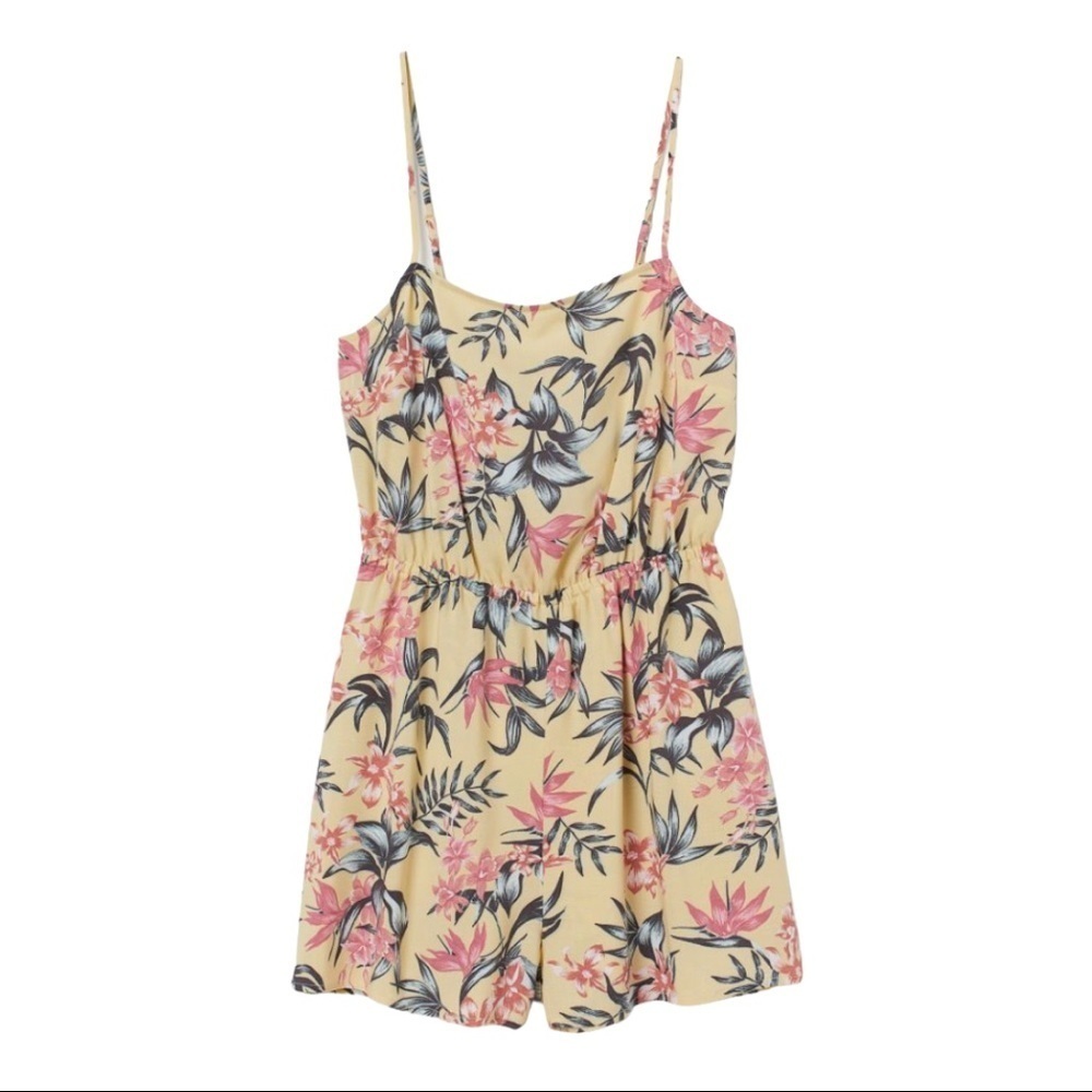 Divided Tropical Sleeveless High Waist Romper